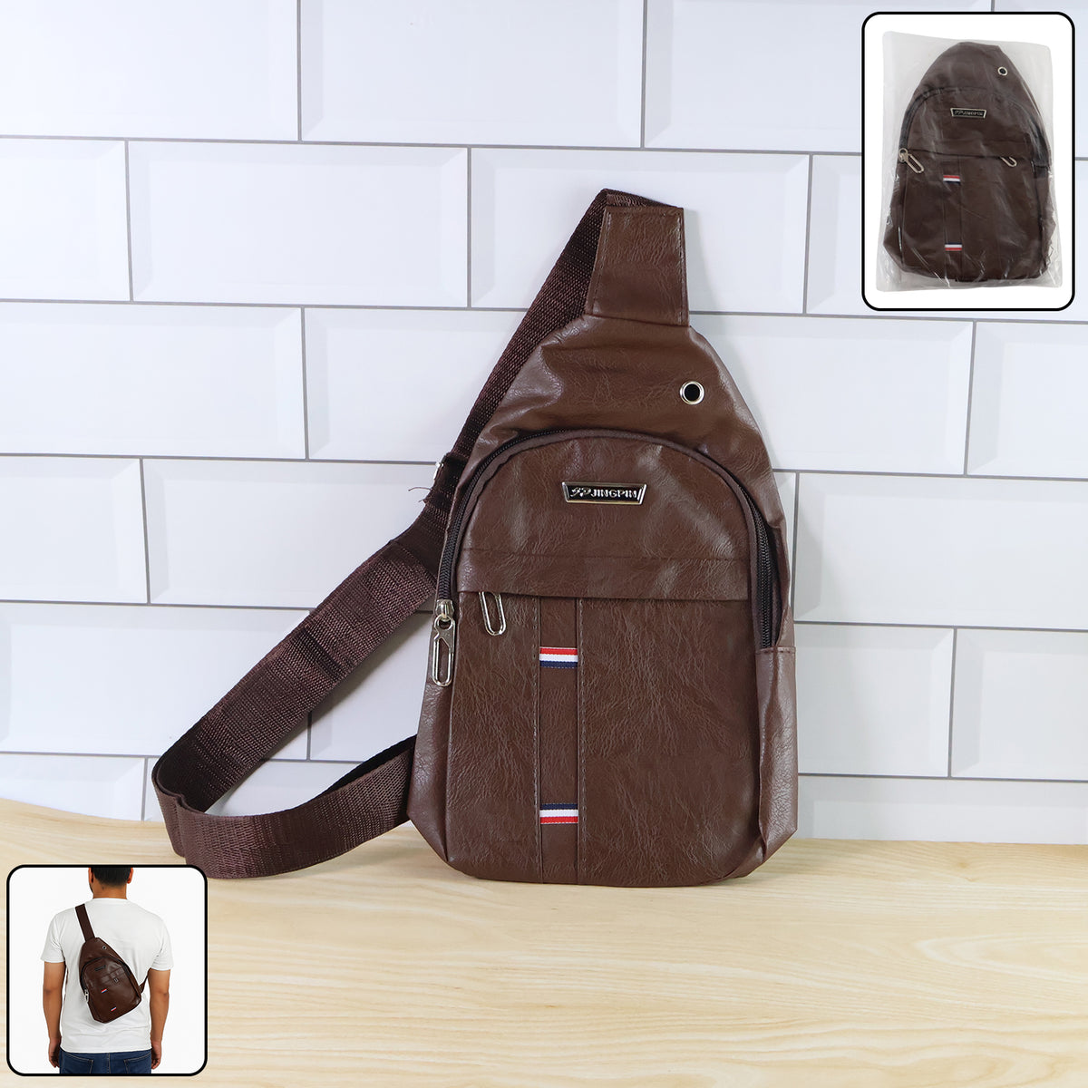 Wukusy waterproof anti-theft cross-body waist bag with USB charging port, earphone hook, and adjustable strap for travel and casual use