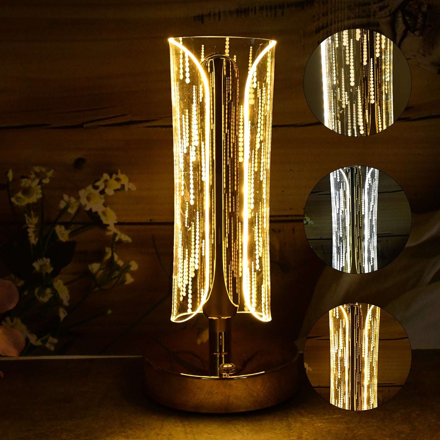 Luxury tall crystal cylinder table lamp by Wukusy, featuring a sleek design ideal for elegant home decor.