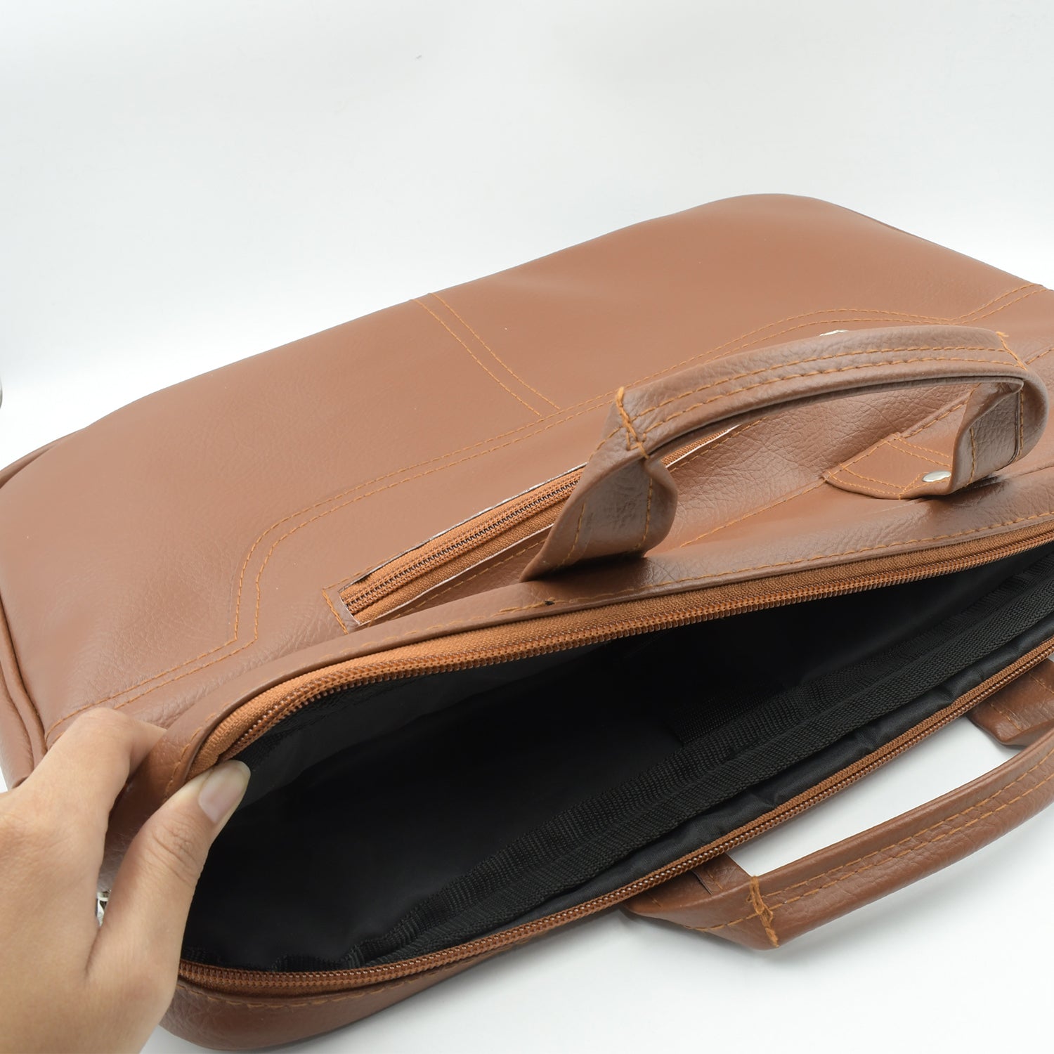 Wukusy multipurpose travel shoulder bag with multiple compartments, faux leather design, suitable for laptops, office, and travel.