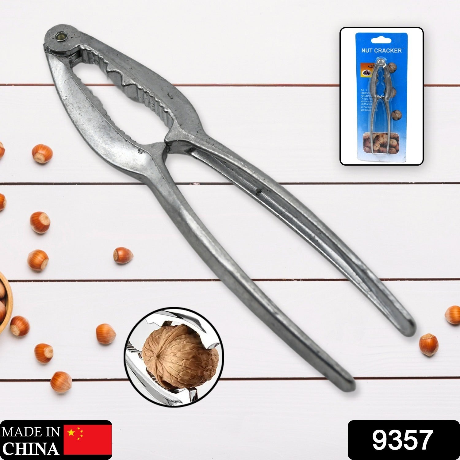 Wukusy small walnut cracker and nut cutter with stainless alloy body, portable household pliers for cracking walnuts and nuts.