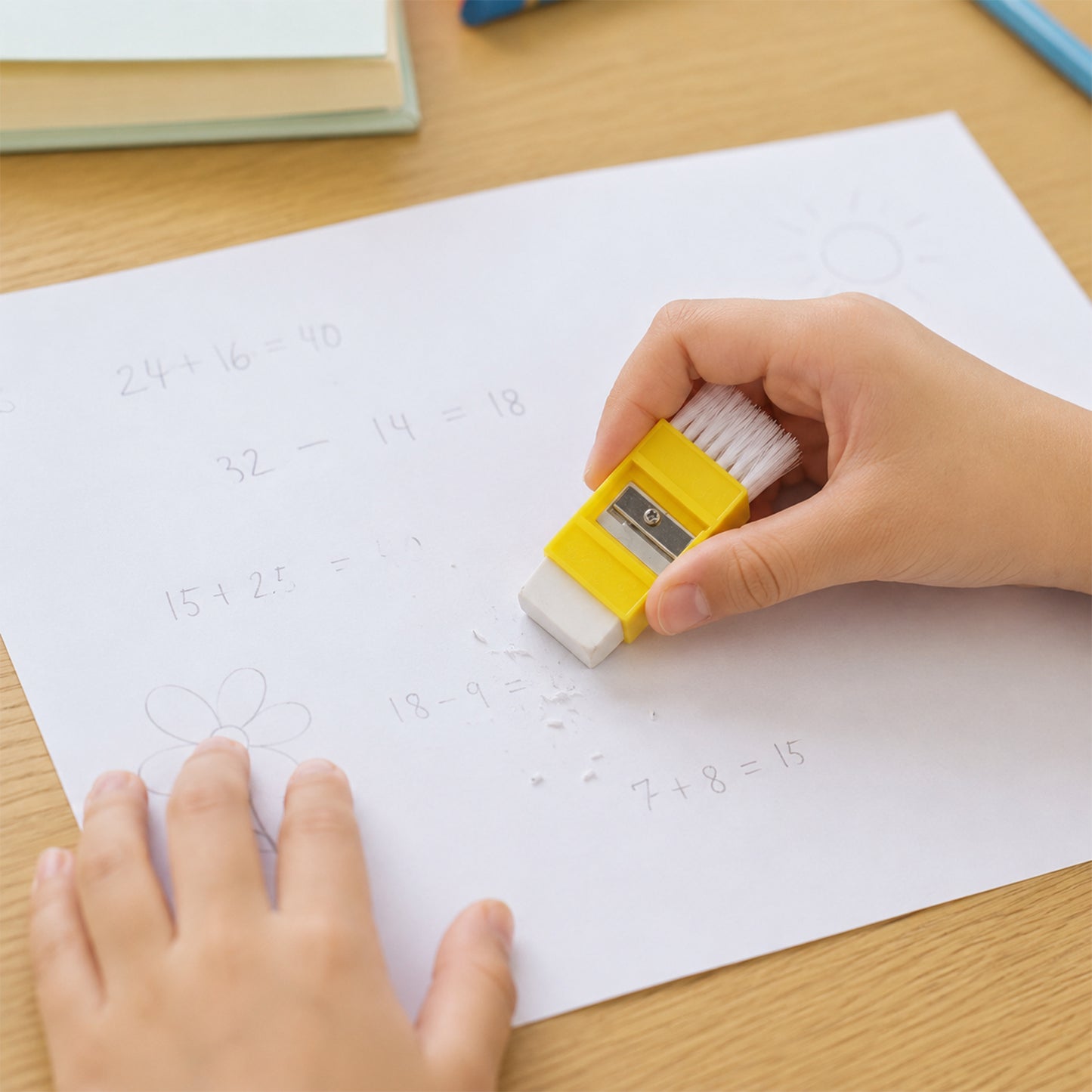 Kids mini stationery set by Wukusy featuring colorful pens, pencils, and paper supplies in a compact storage case.