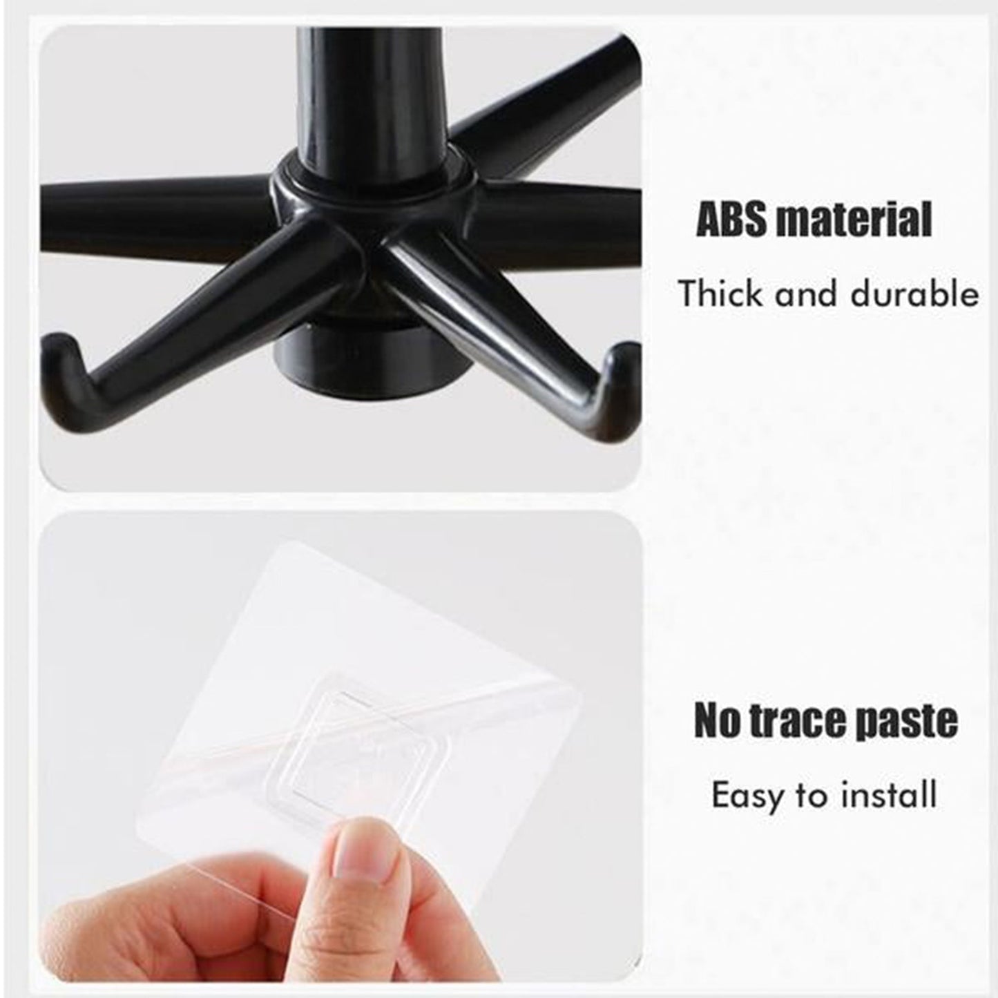 Wukusy rotatable hooks for hanging, 360-degree swivel design, metal hooks attached to a wall or surface for versatile hanging.