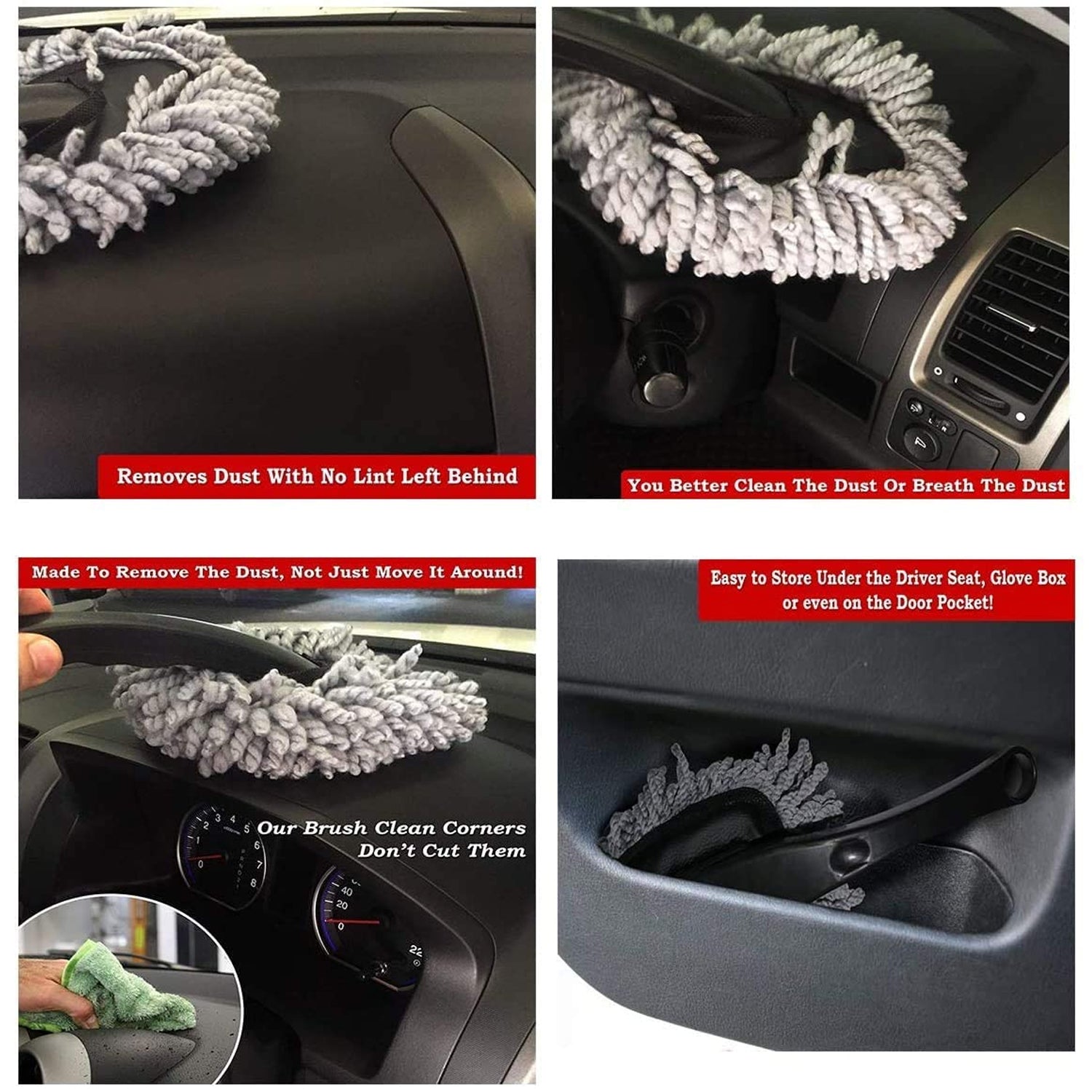 Wukusy 4098 car wash cleaning brush with microfiber dusting head, ideal for cleaning car windows, glass, and exterior surfaces.