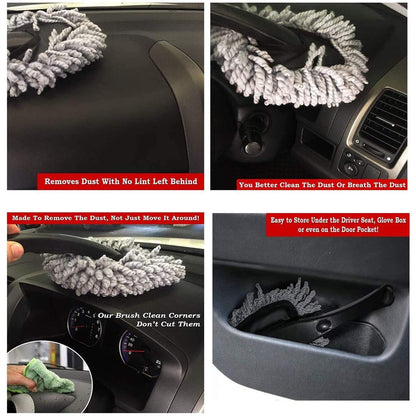 Wukusy 4098 car wash cleaning brush with microfiber dusting head, ideal for cleaning car windows, glass, and exterior surfaces.