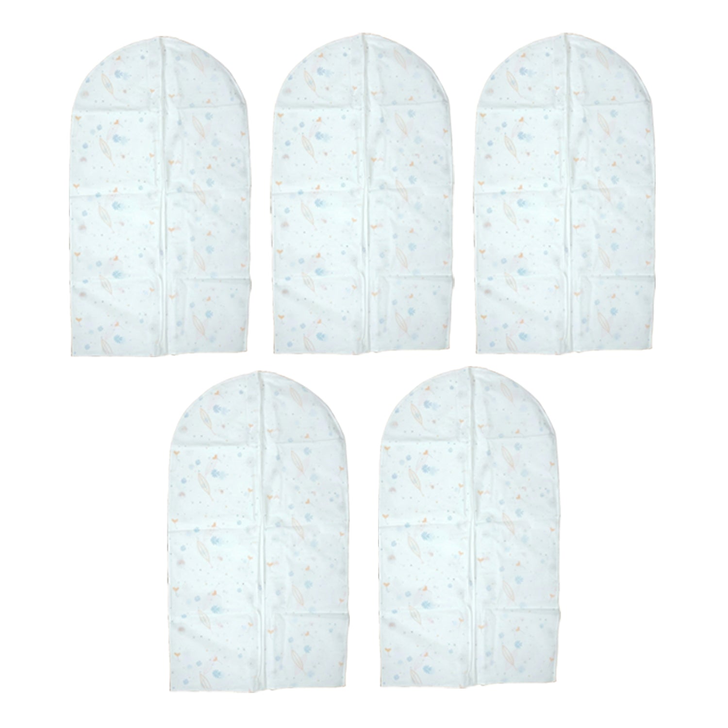 Set of 5 Wukusy premium wardrobe garment covers, 60-80 cm size, for protecting clothing in closets and storage spaces.