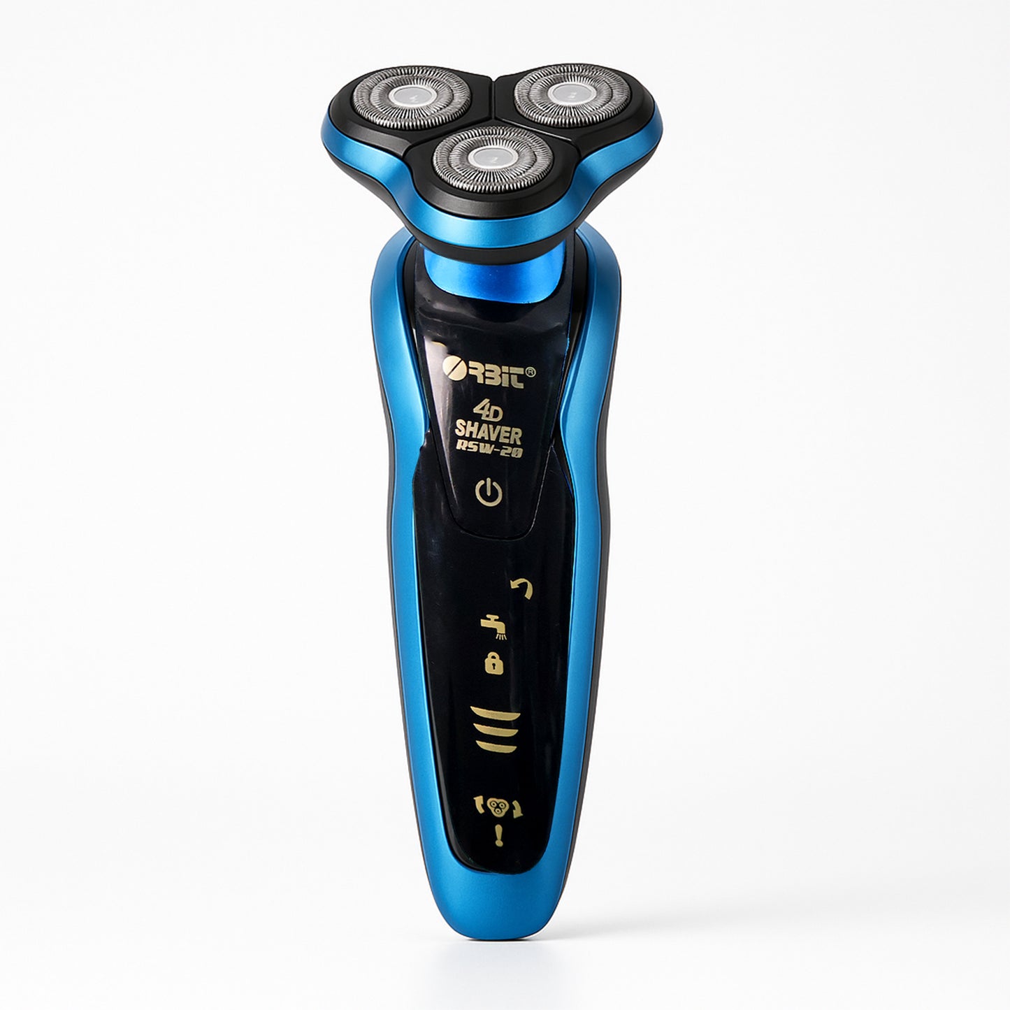 Wukusy Orbit 4D rechargeable electric shaver for men, with multiple rotary blades and ergonomic design for close grooming.