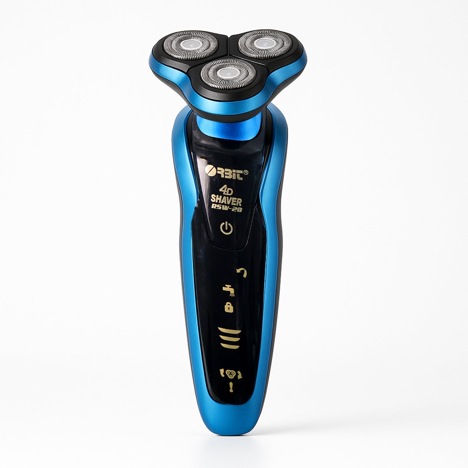 Wukusy Orbit 4D rechargeable electric shaver for men, with multiple rotary blades and ergonomic design for close grooming.