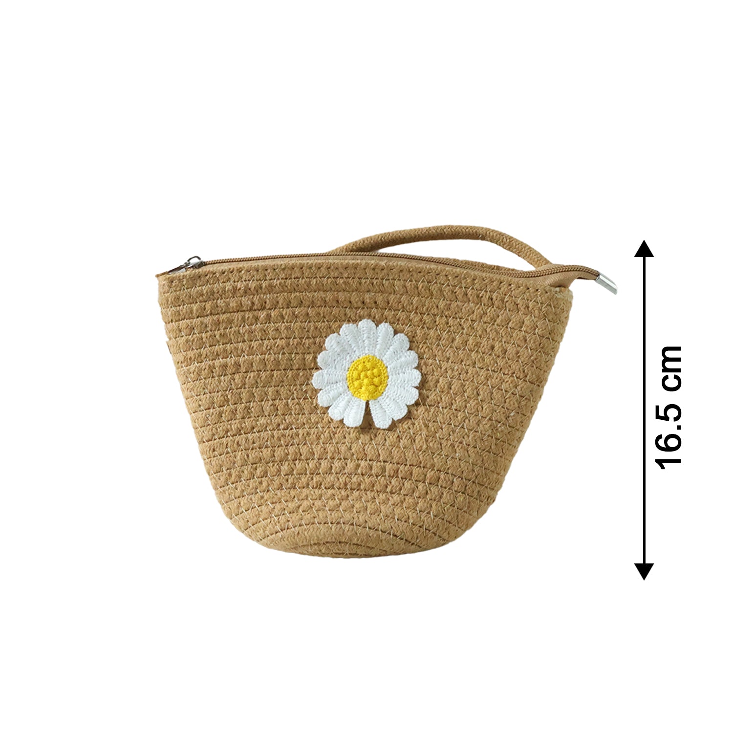 Wukusy stylish jute crossbody sling bag with adjustable strap and compact 17x23 cm size, natural fiber design for casual wear.