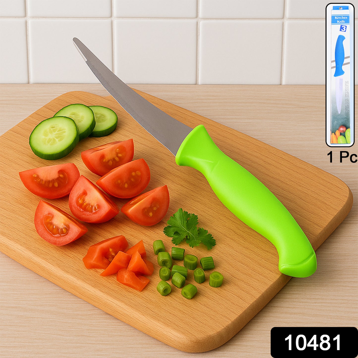 Wukusy premium multipurpose kitchen knife with soft ergonomic handle, ideal for home cooking and food prep.