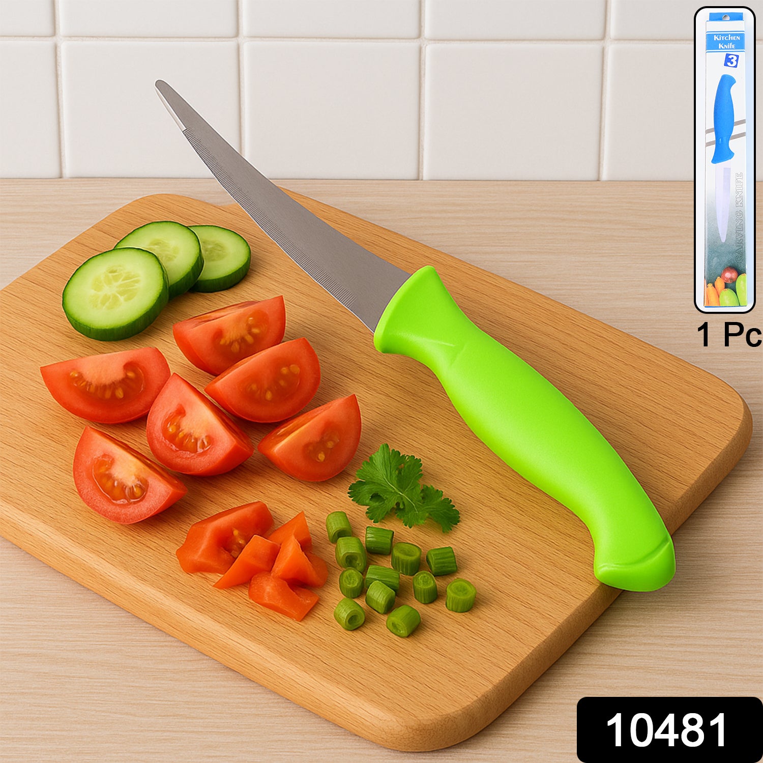 Wukusy premium multipurpose kitchen knife with soft ergonomic handle, ideal for home cooking and food prep.