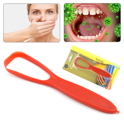 Wukusy plastic tongue cleaner with handle, designed for kids and adults, for fresh breath and bacteria removal, daily oral hygiene.