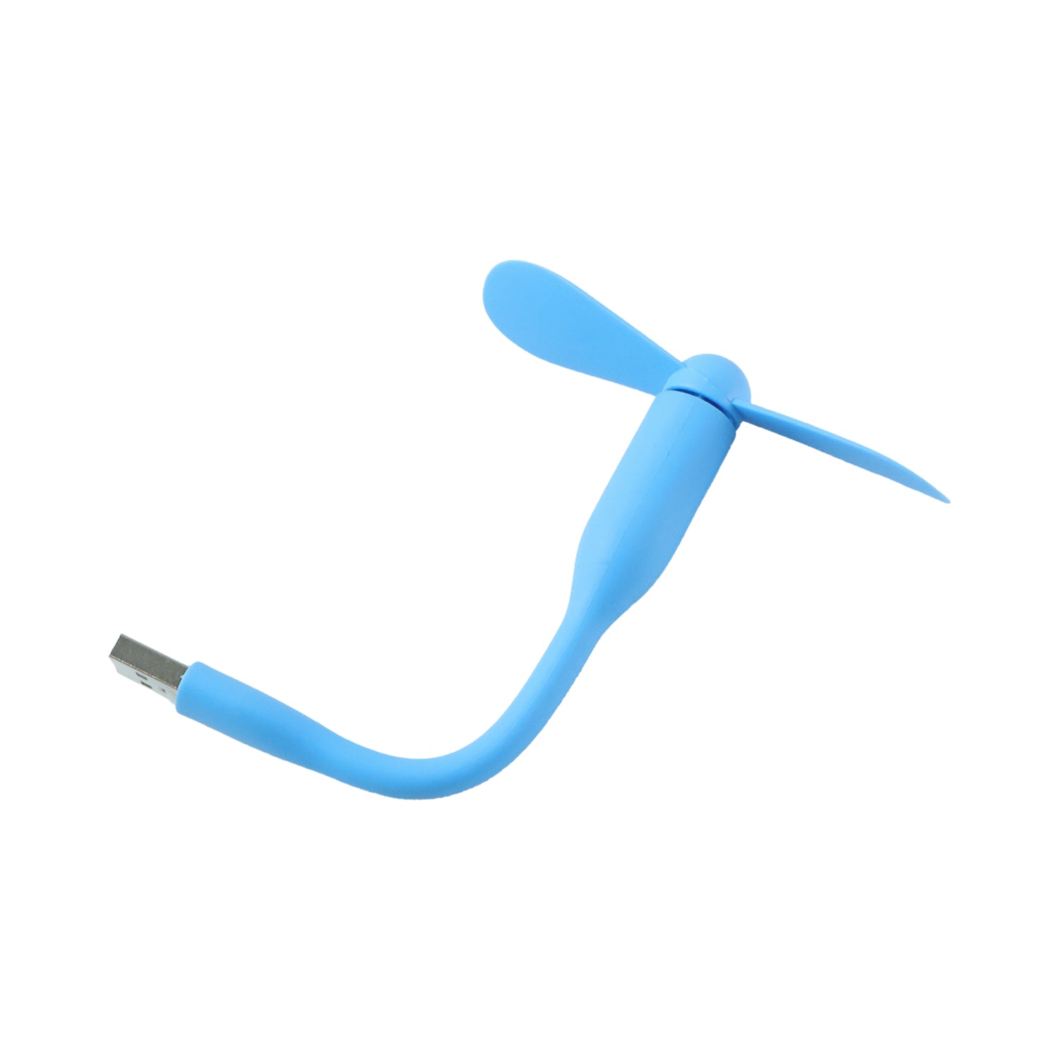 Wukusy portable USB mini flexible fan showing adjustable blades and compact design on a plain background.