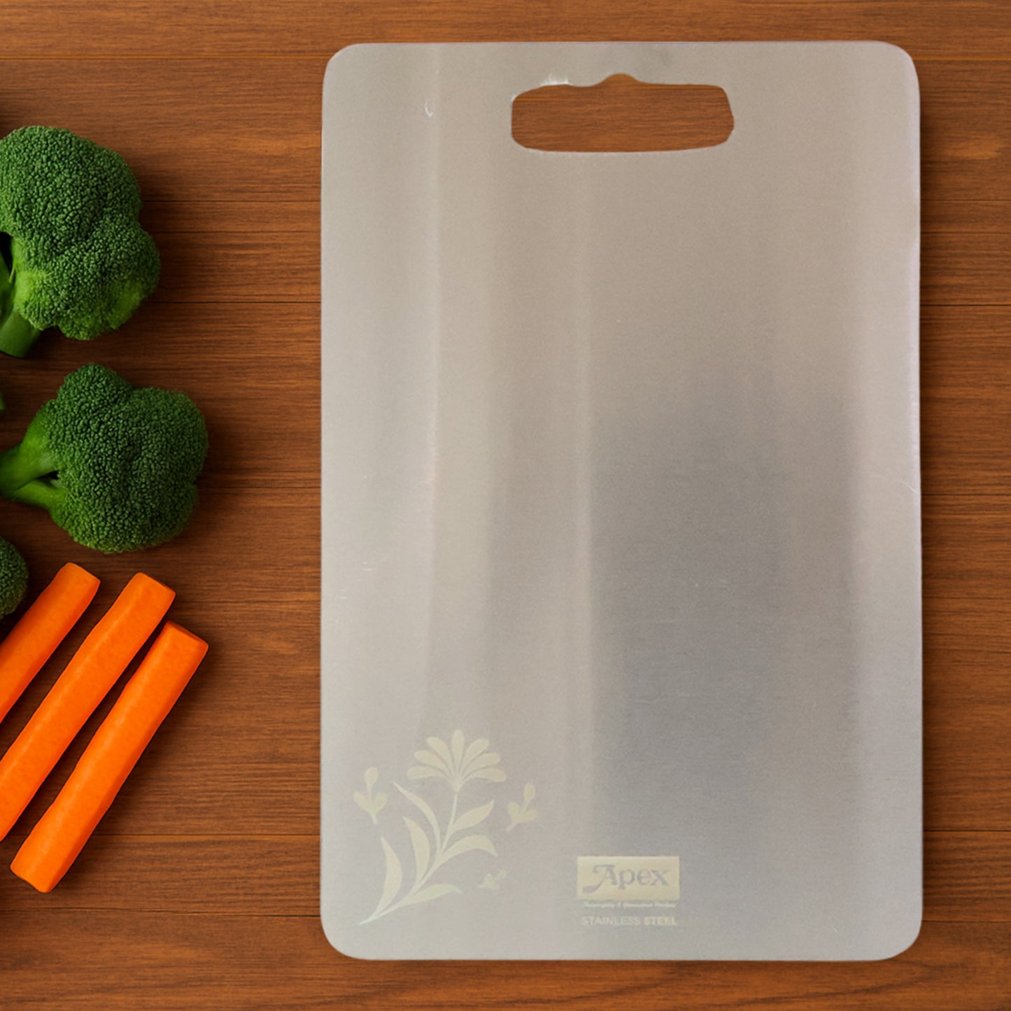 Wukusy Apex large stainless steel multipurpose chopping and cutting board, 260x360mm, suitable for home kitchen use