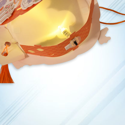 Wukusy handmade cartoon paper lanterns, antique style LED lanterns for festive decor, ideal for office and party decorations