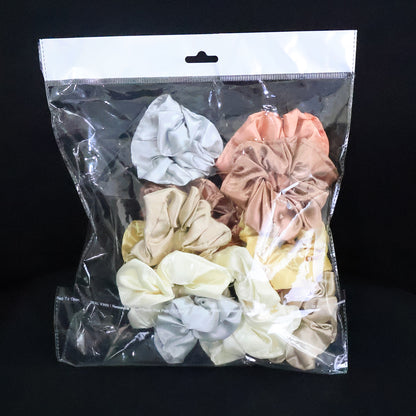 Set of 12 Wukusy satin hair scrunchies and elastic hair ties for women and girls, ideal for gentle, stylish hair styling.