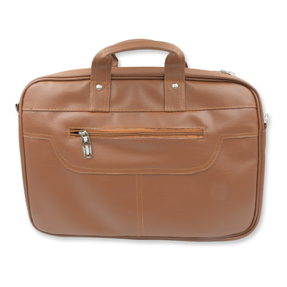 Wukusy multipurpose travel shoulder bag with multiple compartments, faux leather finish, suitable for laptop, office, and travel use.