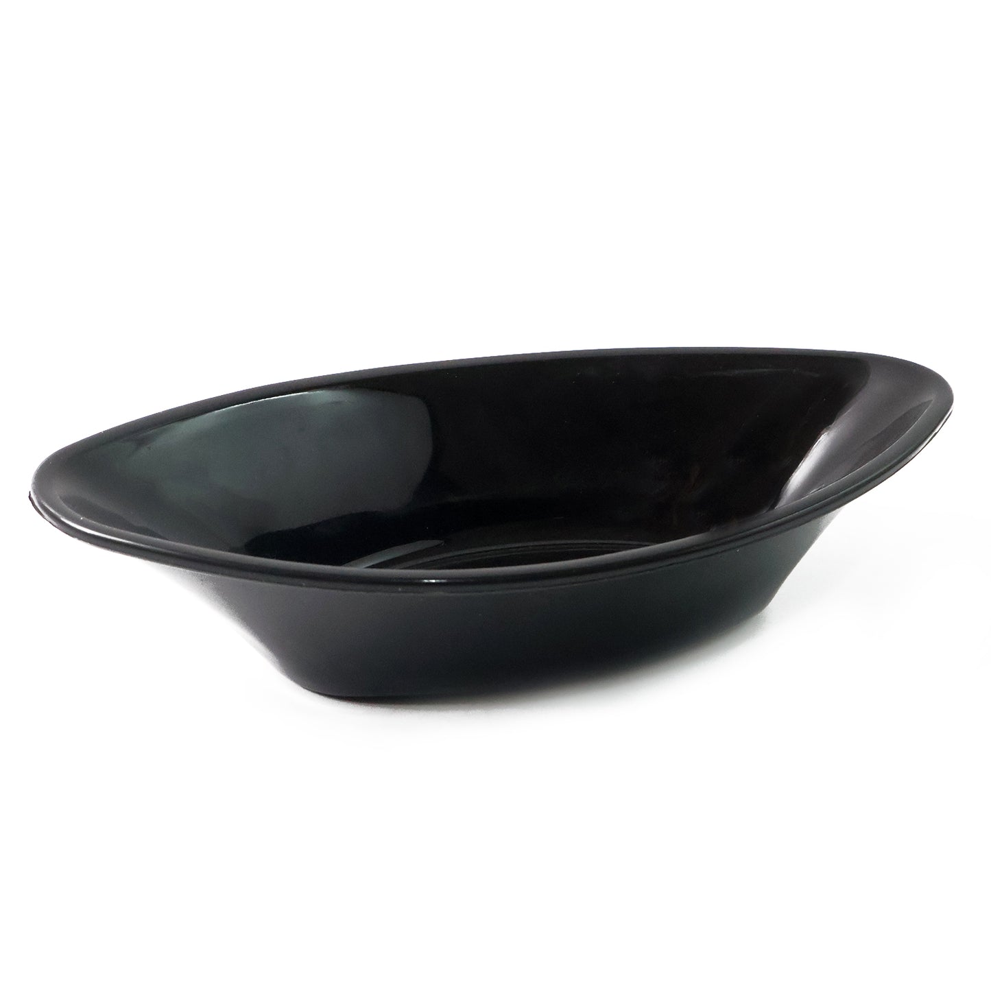 Wukusy Plastic Marin Serving Bowl, black oval deep bowl for salads or snacks, elegant design, 1 piece