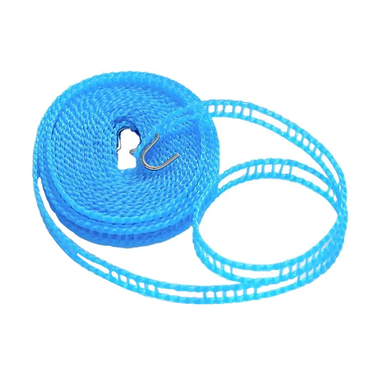 Wukusy 3-meter Windproof anti-slip nylon clothesline with hooks, durable portable drying line for indoor or outdoor laundry use.