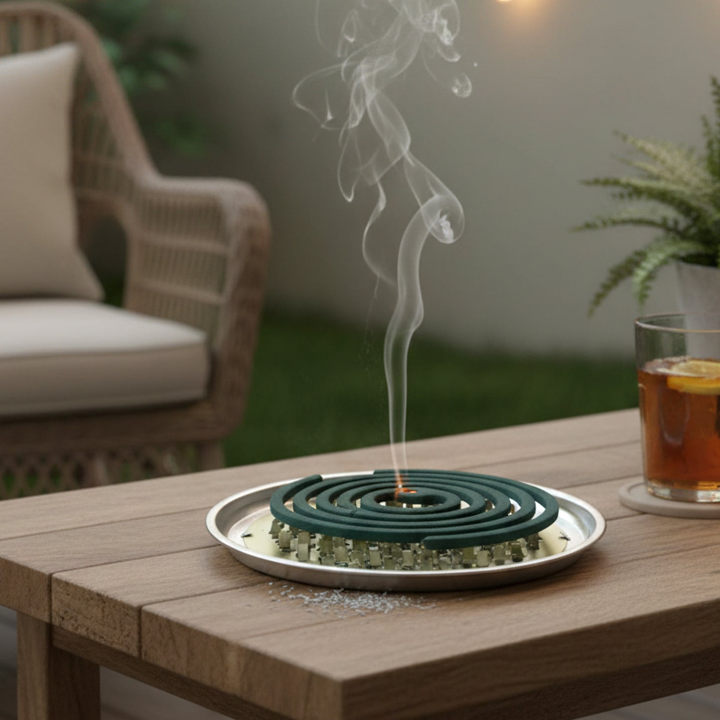 Round metal mosquito coil stand by Wukusy, with a simple circular design for holding mosquito coils securely.