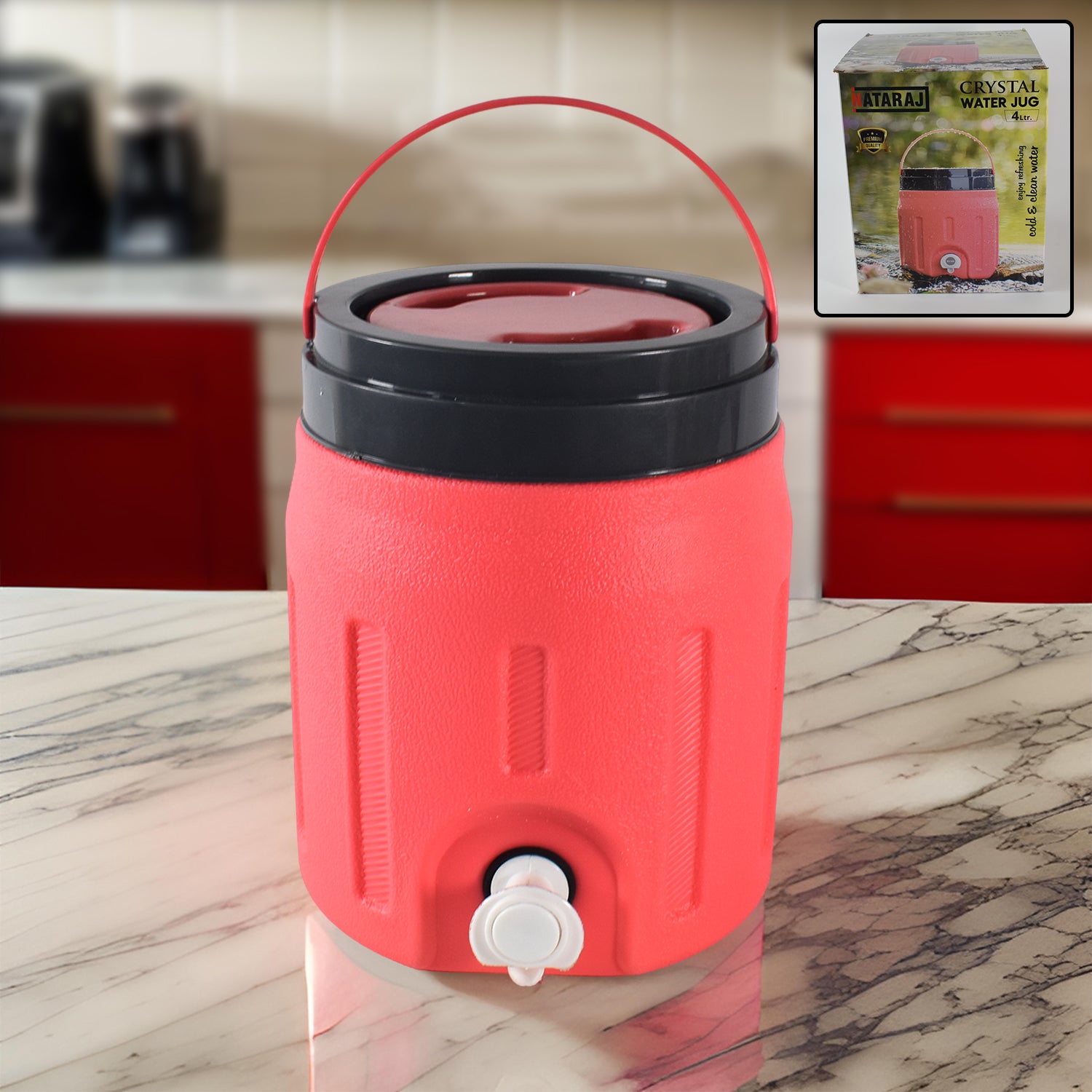 Wukusy insulated 4L water jug for home improvement, with a sleek design and secure lid for keeping water cold or hot.