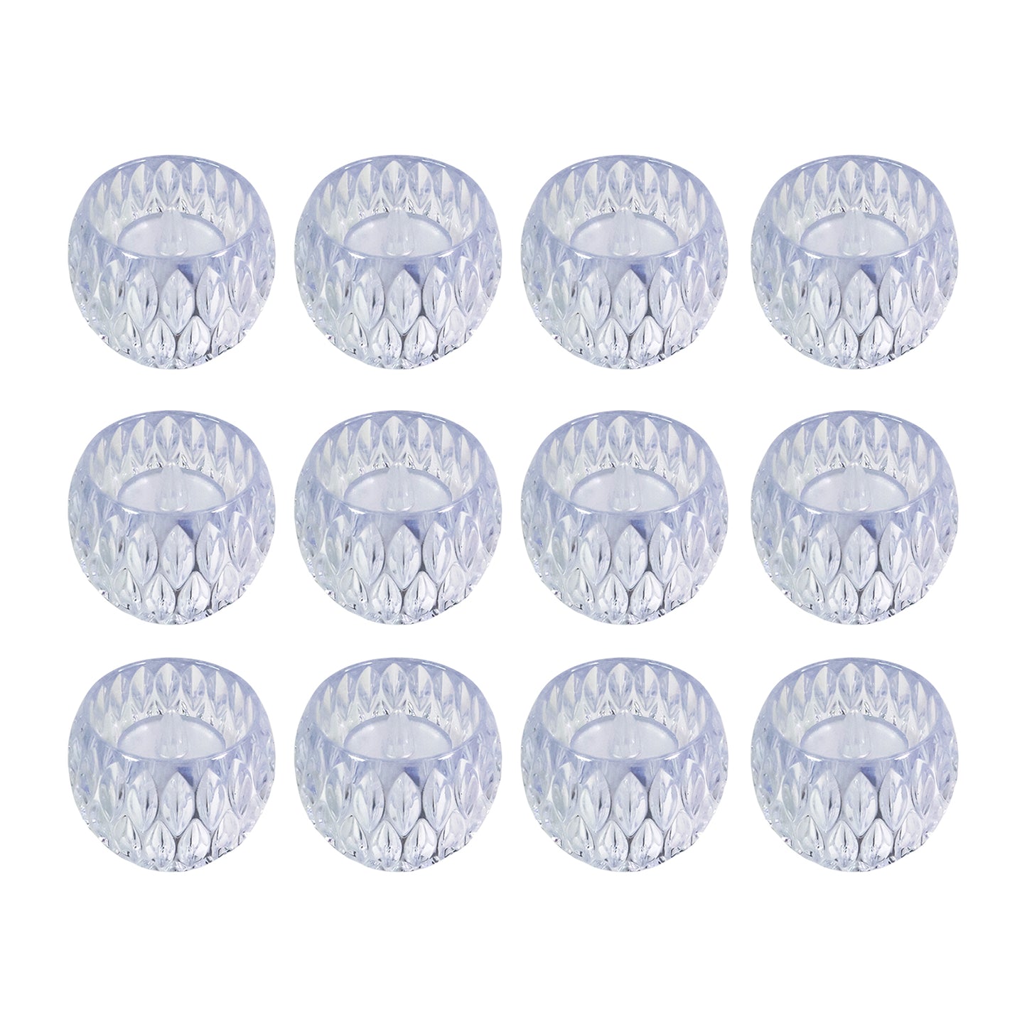 Set of 12 Wukusy crystal-style LED decorative candle lamps for home decor, featuring elegant crystal-like design and warm LED lighting.