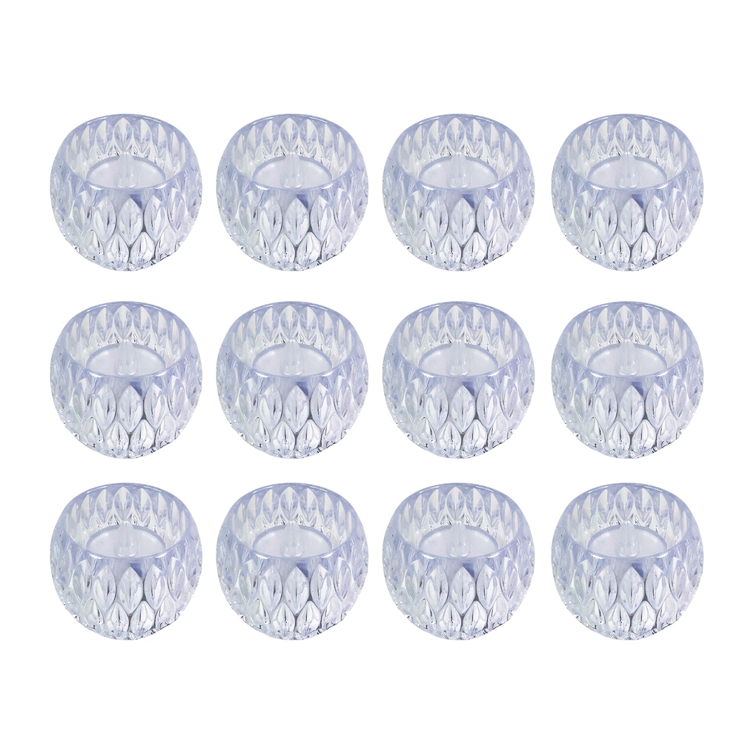 Set of 12 Wukusy crystal-style LED decorative candle lamps for home decor, featuring elegant crystal-like design and warm LED lighting.