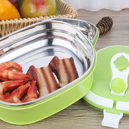 Wukusy 5603 stainless steel insulated lunch box with multiple compartments, leakproof thermos design, suitable for office or picnic use