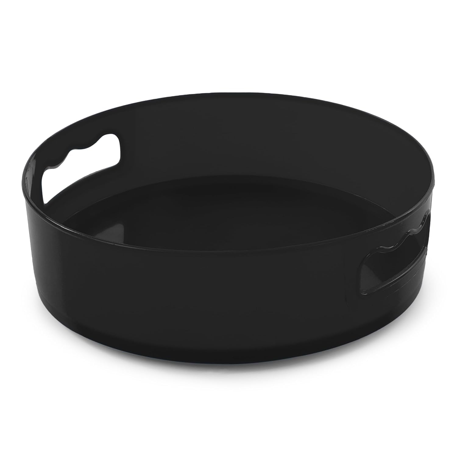 Wukusy rotating round storage tray organizer for kitchen, bathroom, or desk, showing a sleek, multi-purpose circular storage solution.