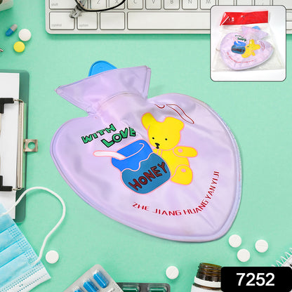 Wukusy 7252 hot water bottle bag for pain relief, cozy fabric cover with a hot water bottle inside, used for soothing aches and warmth.