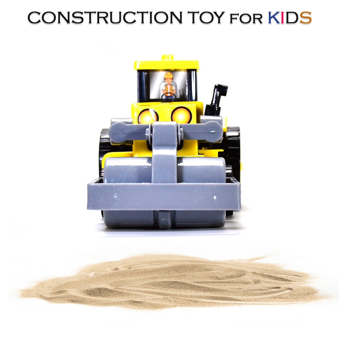 Wukusy 1952 Mini Friction Power Construction Excavator Loader toy for kids, featuring realistic details and durable plastic construction.