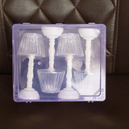 Set of four Wukusy LED crystal table lamps for home decor, featuring elegant glass bases and ambient lighting.