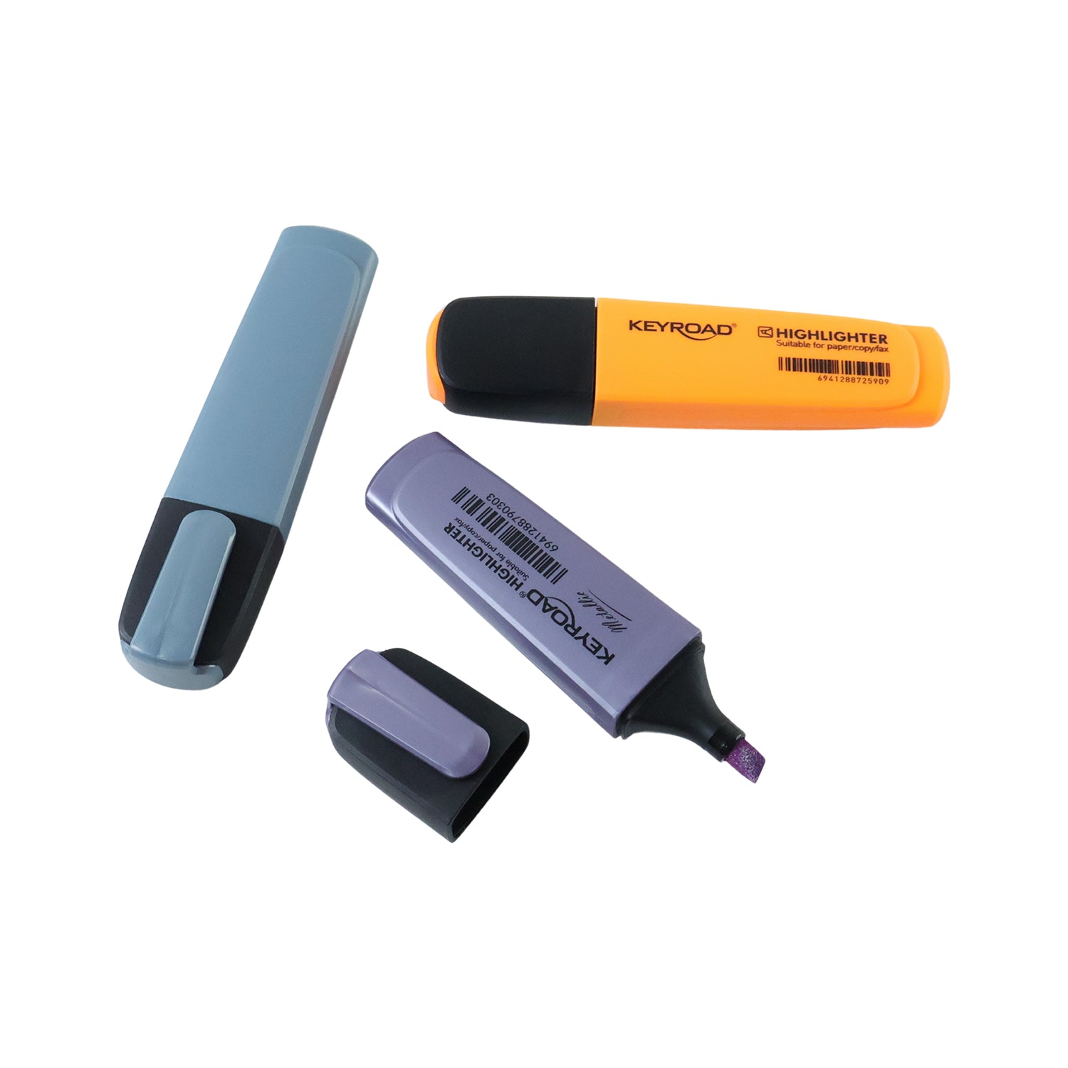 Set of three Wukusy premium highlighter marker pens with vibrant ink for highlighting and colorful writing.