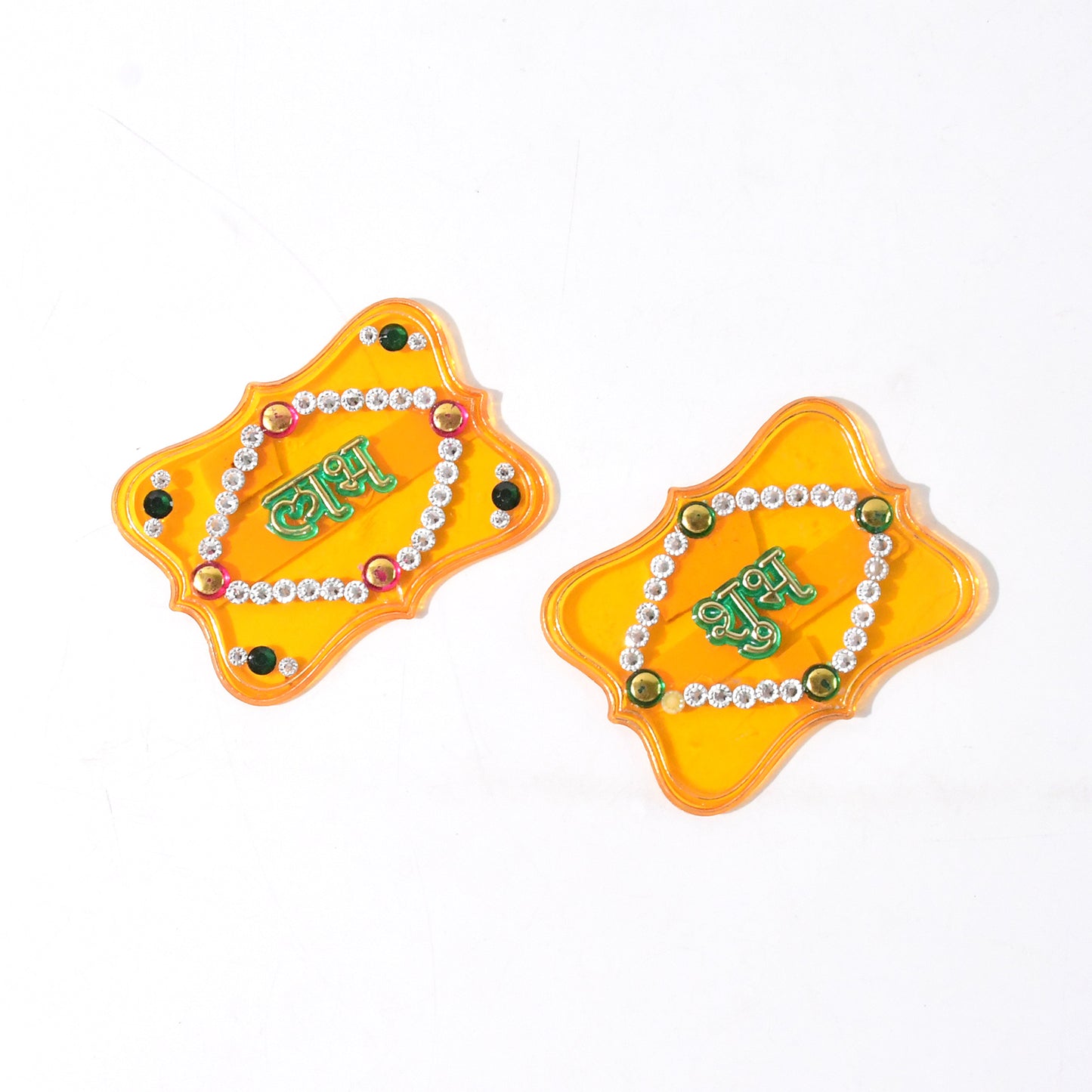 Wukusy Shubh Labh decorative wall hangings set of 2 for home decor, featuring traditional symbols on intricate designs.