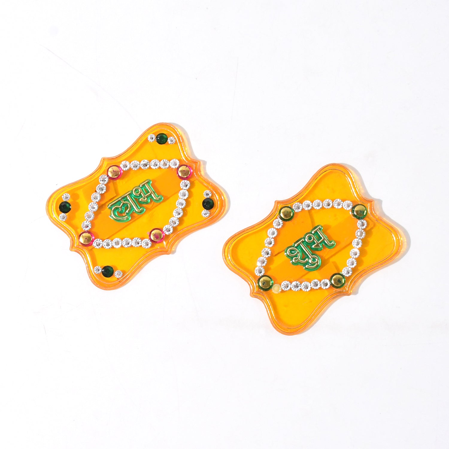 Wukusy Shubh Labh decorative wall hangings set of 2 for home decor, featuring traditional symbols on intricate designs.