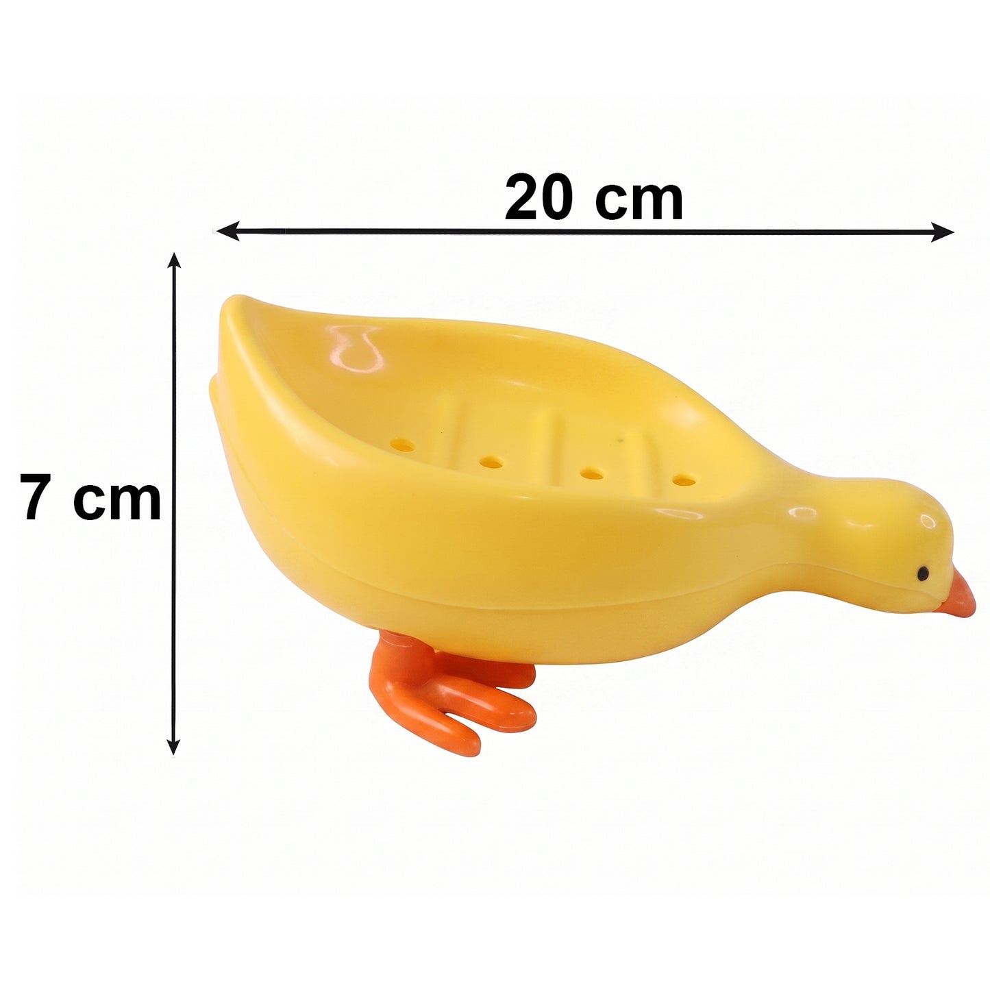 Wukusy cute duck-shaped plastic soap holder box for kids bathroom, featuring a playful duck design and soap dish tray.