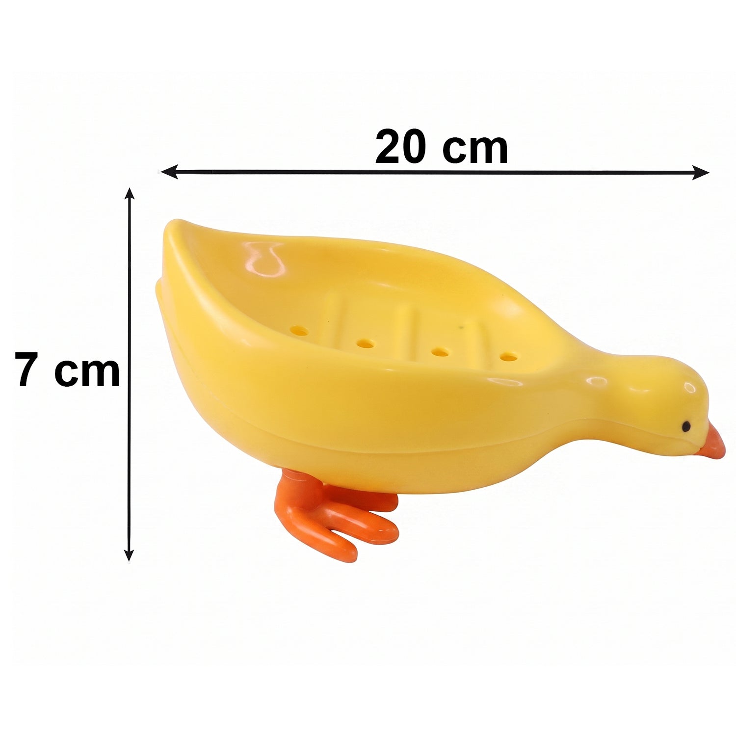 Wukusy cute duck-shaped plastic soap holder box for kids bathroom, featuring a playful duck design and soap dish tray.