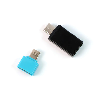 Wukusy USB Micro Type-C to USB-A OTG adapter set with two compact adapters for mobile device connectivity.