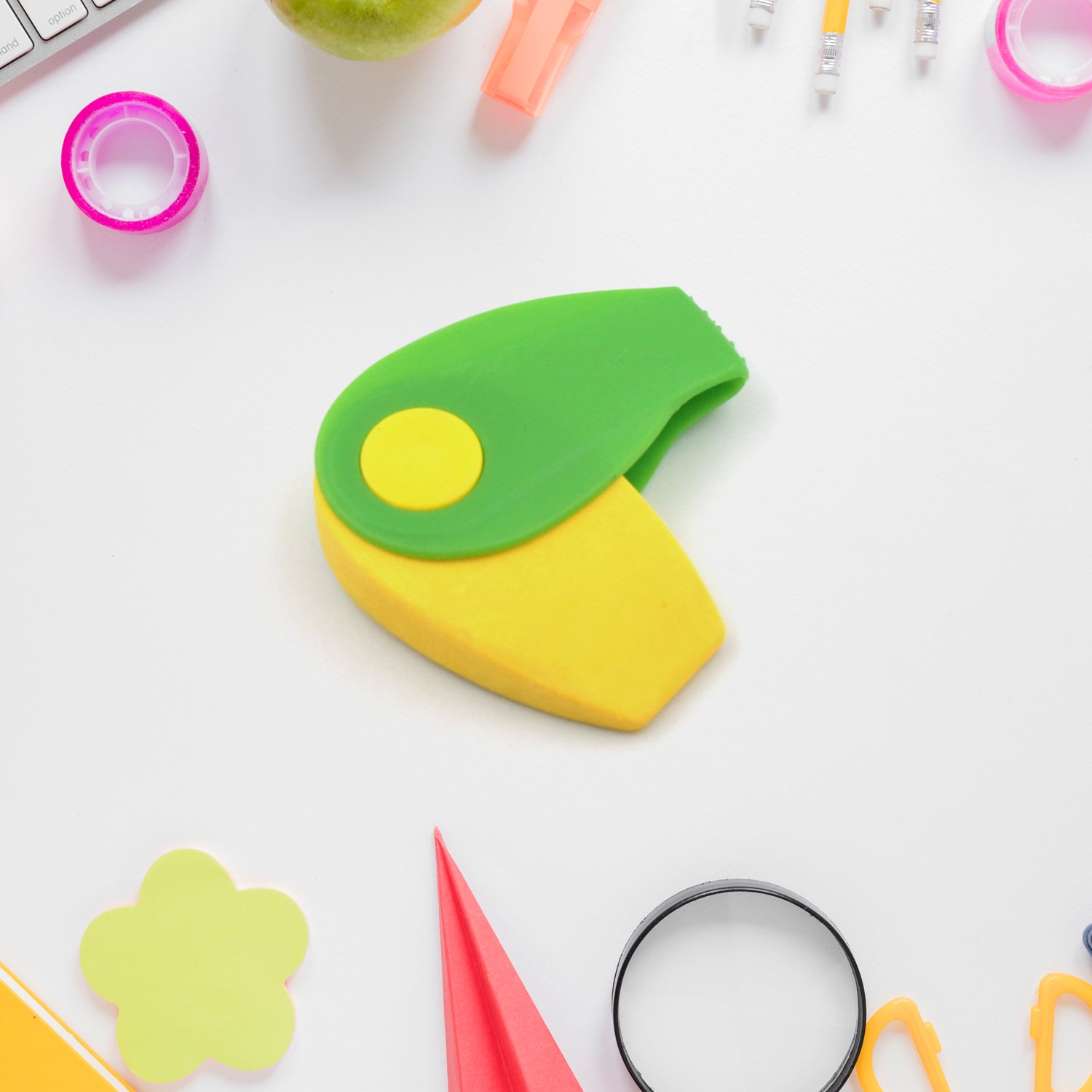 Wukusy flair creative spinner dust-free non-toxic eraser for kids, educational school supplies, colorful design, suitable for boys and girls.