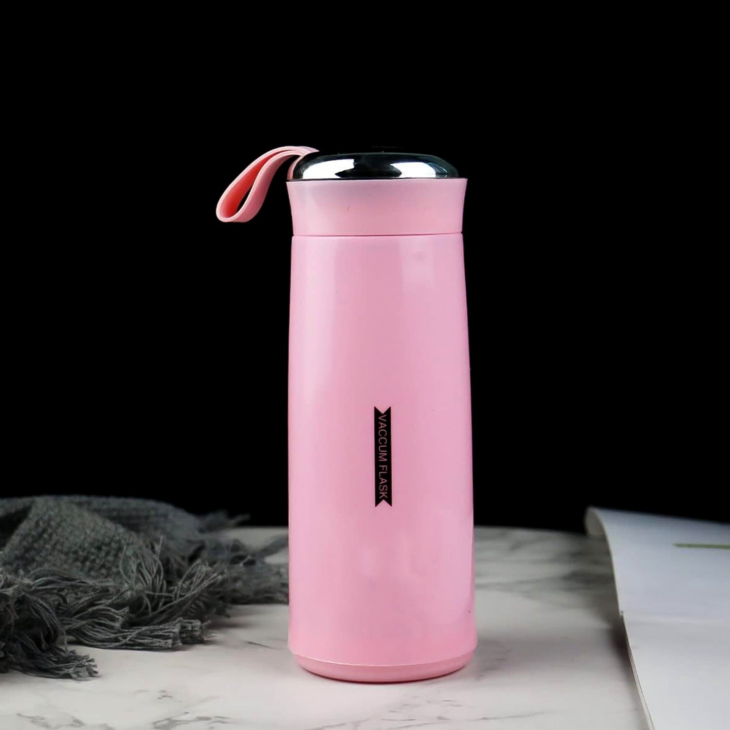 Pink Wukusy 400ml leak-proof glass water bottle, ideal for gym and children, featuring a sleek design for daily hydration.