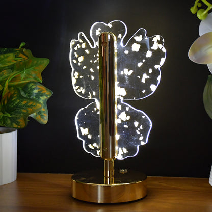Luxury golden crystal LED table lamp by Wukusy, featuring a sleek home decor design with shimmering crystal accents and warm lighting.