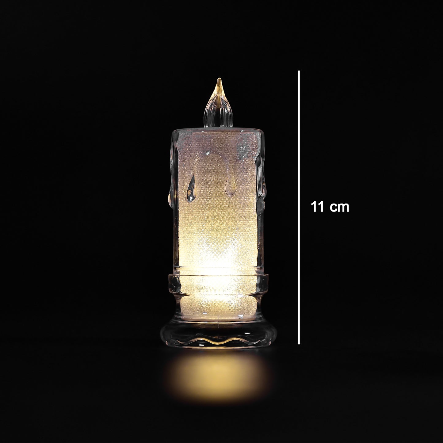 Set of 12 Wukusy flameless melted design candles for home decor, showcasing large, realistic-looking candle flames and melted wax details.