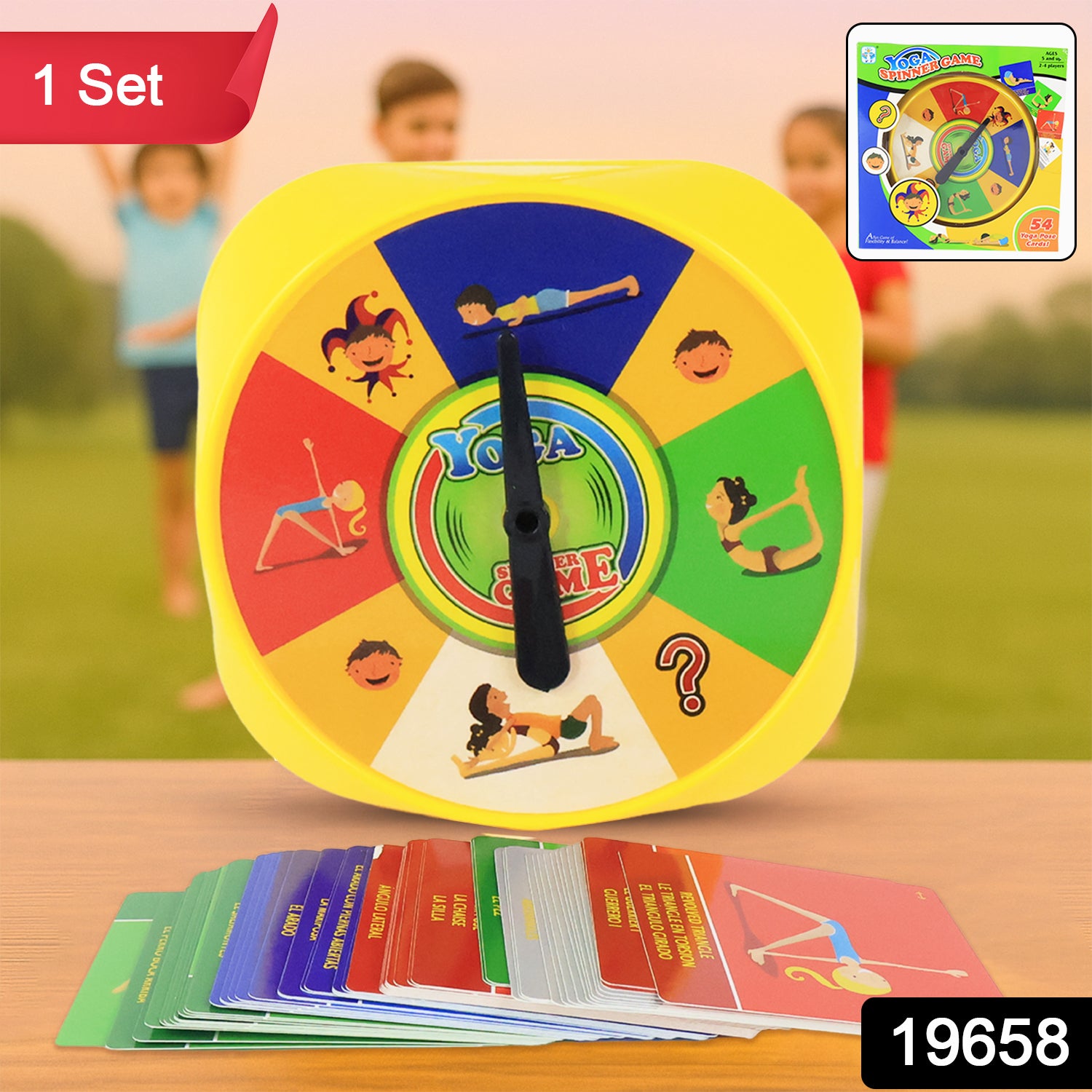 Wukusy Yoga Spinner Game set for kids and adults, colorful toy with spinning discs for fun and focus activities.