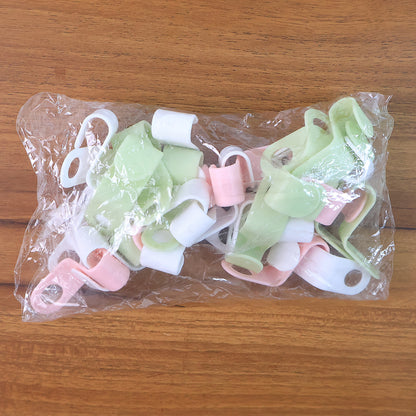 Set of 30 multi-color Wukusy hanger connector hooks for home improvement, featuring versatile plastic hooks for organizing and hanging.