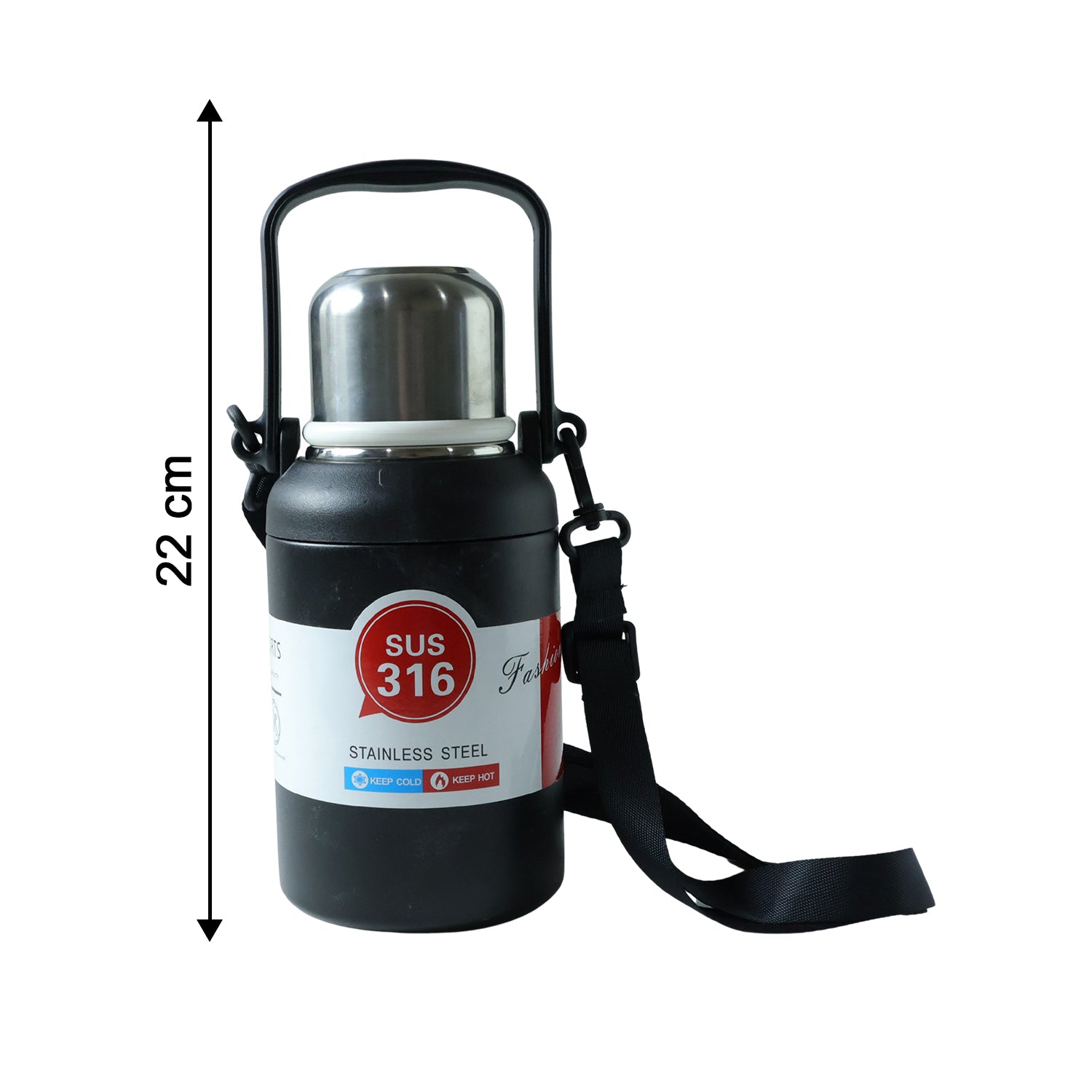 Wukusy 900ml stainless steel insulated water bottle with handle, featuring a sleek design and durable construction.