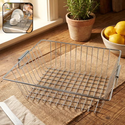 Wukusy stainless steel kitchen sink basket, 12x15 inch, for draining and organizing utensils in a durable, multipurpose design