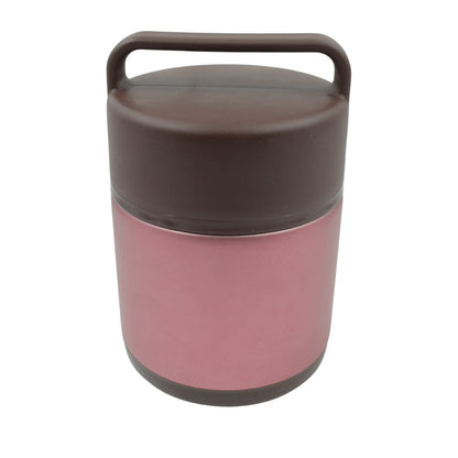 Wukusy 5765 vacuum insulated stainless steel lunch box with folding spoon and handle, 1600ml, suitable for travel, hiking, and picnics
