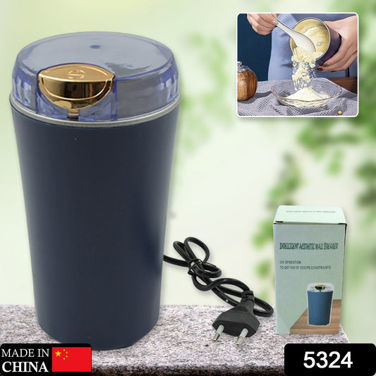 Wukusy 5324 mini electric coffee bean grinder and blender, compact and portable for home and office use.