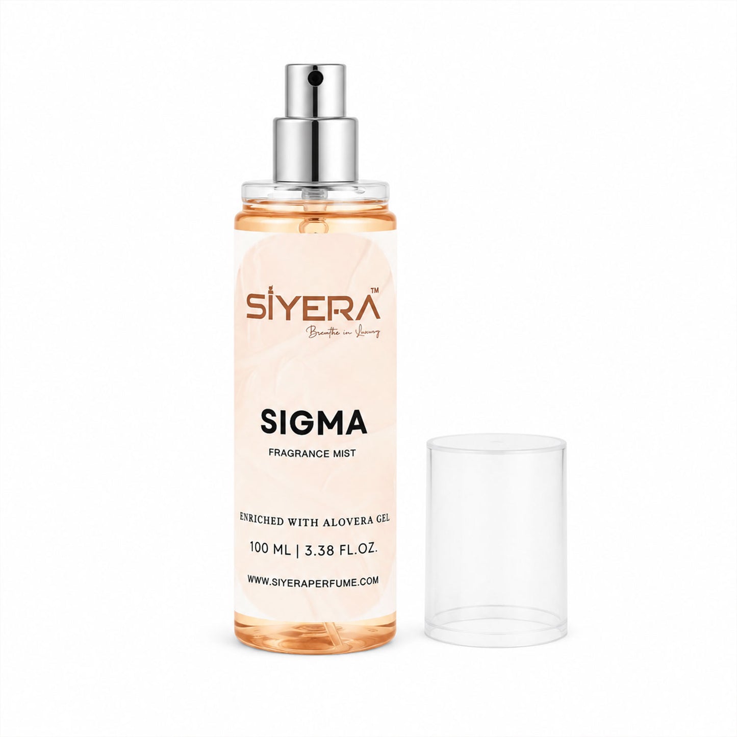 Wukusy Sigma Fragrance Mist Body Spray with Aloe Vera Gel, 100ml, showing the spray bottle with floral design and Aloe Vera label.