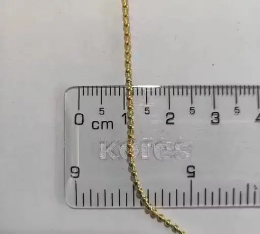 Ekom 10-meter gold ball chain for craft jewelry, decorative gold chain with evenly spaced spherical beads, on a white background.