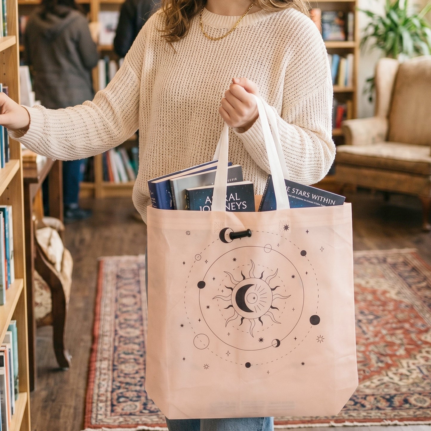 Wukusy multipurpose carry hand bag with lock system, large 46x42 cm bag showing sturdy handles and secure locking mechanism.